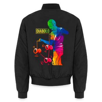 Geschickter Diabolo Zirkusartist - Unisex Bomberjacke - Schwarz - Hinten - AI Model Male 185 light (185cm)