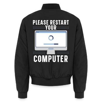 Fragen Sie mich über Informationstechnologie - Unisex Bomberjacke - Schwarz - Hinten - AI Model Male 185 light (185cm)
