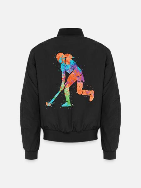 Feldhockey Spielerin Bunt Hockey Hockeyspielerin - Unisex Bomberjacke - Schwarz