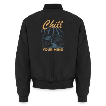 Chill Your Mind - Unisex Bomberjacke - Schwarz - Hinten - AI Model Male 185 light (185cm)