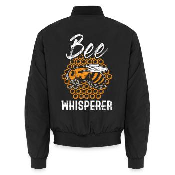 Bienen Flüsterer - Unisex Bomberjacke - Schwarz - Hinten - AI Model Male 185 light (185cm)