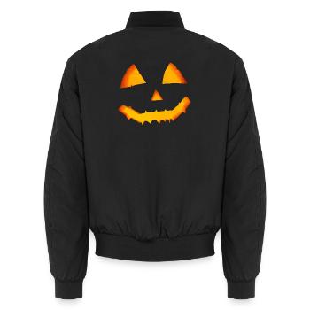Halloween Kürbis - Unisex Bomberjacke - Schwarz - Hinten - AI Model Male 185 light (185cm)