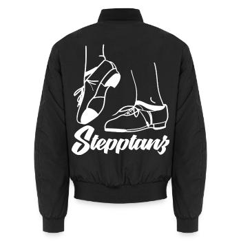 Fetziger Stepptanz Steppschritt - Unisex Bomberjacke - Schwarz - Hinten - AI Model Male 185 light (185cm)