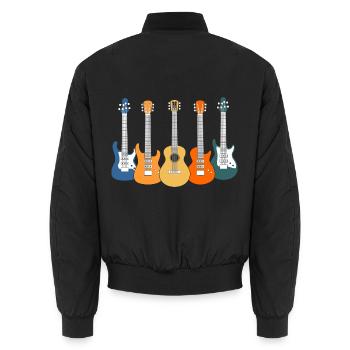 Gitarren - Unisex Bomberjacke - Schwarz - Hinten - AI Model Male 185 light (185cm)
