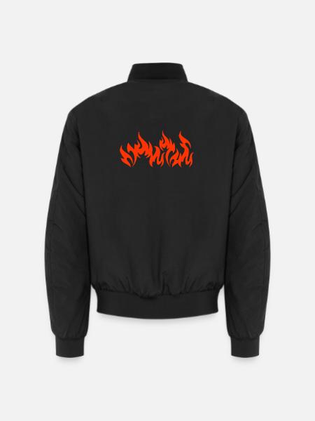 Feuer und Flamme - Unisex Bomberjacke - Schwarz