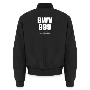 Bach Johann Sebastian - Unisex Bomber Jacket - black - Back - AI Model Male 185 light (185cm)