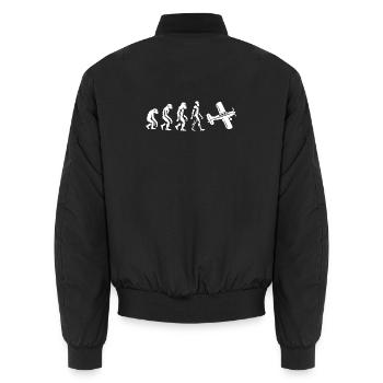 Evolutionary Airplain Flying Fun - Unisex Bomberjacke - Schwarz - Hinten - AI Model Male 185 light (185cm)