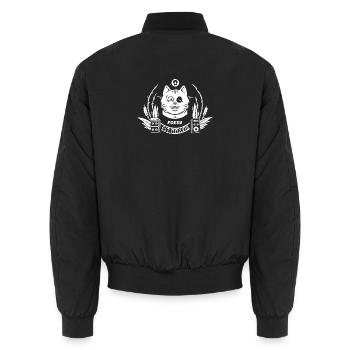 Australische Katze rockt die Lautsprecher-Stapel - Unisex Bomberjacke - Schwarz - Hinten - AI Model Male 185 light (185cm)