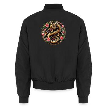 China Dragon - Unisex Bomber Jacket - black - Back - AI Model Male 185 light (185cm)