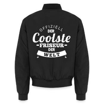 Kreativer Friseur Scherenprofi - Unisex Bomberjacke - Schwarz - Hinten - AI Model Male 185 light (185cm)