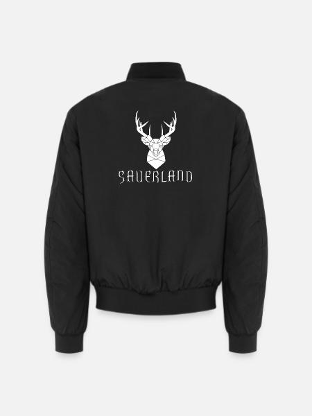 Sauerland Geweih, DESIGNFARBE FREI WÄHLBAR! - Unisex Bomberjacke - Schwarz