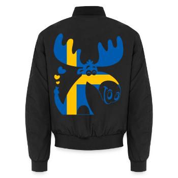ELCH SCHWEDEN FLAGGE - Unisex Bomberjacke - Schwarz - Hinten - AI Model Male 185 light (185cm)
