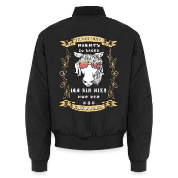 Ich habe hier nichts zu sagen Abäppler Stall Pferd - Unisex Bomberjacke - Schwarz - Hinten - AI Model Male 185 light (185cm)