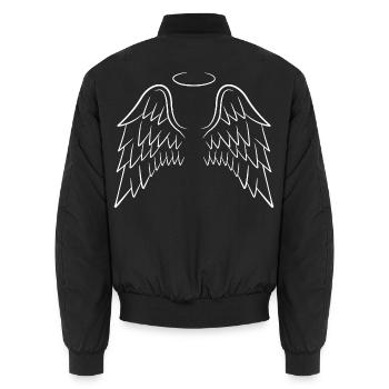 Engelsflügel Flügel Engel weiß - Unisex Bomberjacke - Schwarz - Hinten - AI Model Male 185 light (185cm)