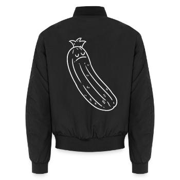 Saftige grüne Gurke Veganküche - Unisex Bomberjacke - Schwarz - Hinten - AI Model Male 185 light (185cm)