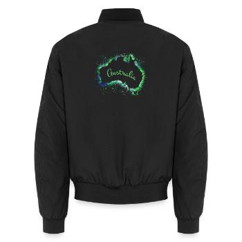 Australien - Unisex Bomberjacke - Schwarz - Hinten - AI Model Male 185 light (185cm)