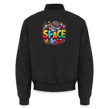 Space astronaut child - Unisex Bomber Jacket - black - Back - AI Model Male 185 light (185cm)