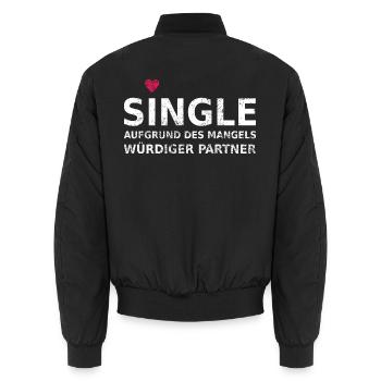 Single - Unisex Bomberjacke - Schwarz - Hinten - AI Model Male 185 light (185cm)