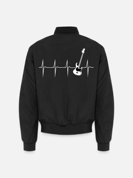 herzschlag e gitarre - Unisex Bomberjacke - Schwarz