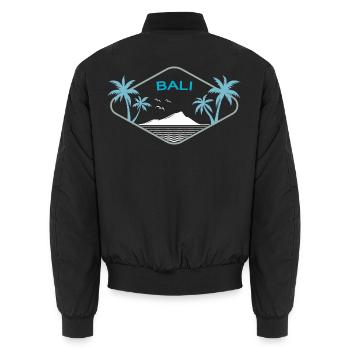 Souvenir rétro de l’écusson de Bali Palm Island à Ubud - Bomber unisexe - noir - Dos - AI Model Male 185 light (185cm)