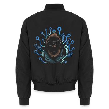 Tüftelnder Programmierer Quellcode - Unisex Bomberjacke - Schwarz - Hinten - AI Model Male 185 light (185cm)