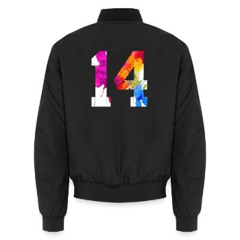 NUMÉRO 14 ANS 14E ANNIVERSAIRE - Bomber unisexe - noir - Dos - AI Model Male 185 light (185cm)