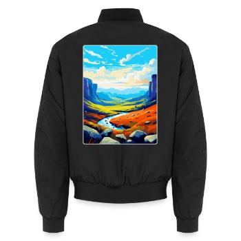 High Cup Nick Cumbria Vintage Reiseposter WPA - Unisex Bomberjacke - Schwarz - Hinten - AI Model Male 185 light (185cm)
