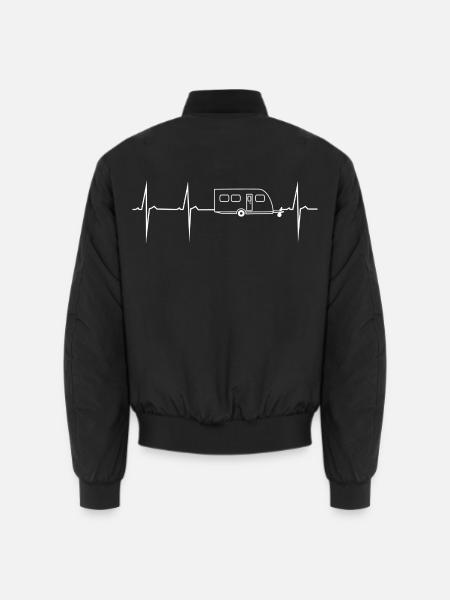 herzschlag wohnwagen - Unisex Bomberjacke - Schwarz