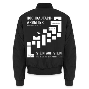 Hochbaufacharbeiter - Unisex Bomberjacke - Schwarz - Hinten - AI Model Male 185 light (185cm)