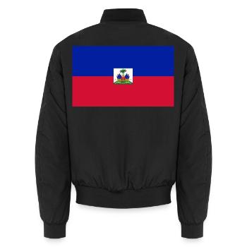 Haiti - Unisex Bomberjacke - Schwarz - Hinten - AI Model Male 185 light (185cm)
