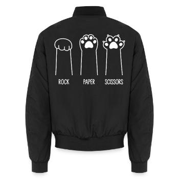 Rock Paper Scissors - Unisex Bomber Jacket - black - Back - AI Model Male 185 light (185cm)