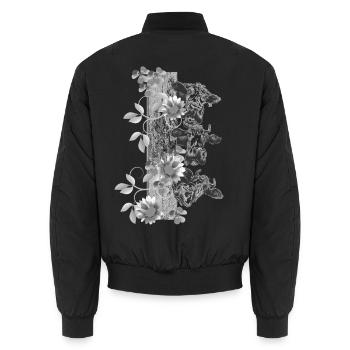 Kühe hinterm Zaun - Unisex Bomberjacke - Schwarz - Hinten - AI Model Male 185 light (185cm)