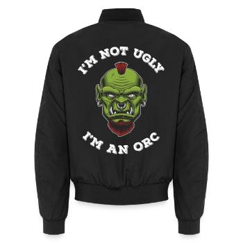 Nicht Hässlich Ich bin Orc - Unisex Bomberjacke - Schwarz - Hinten - AI Model Male 185 light (185cm)