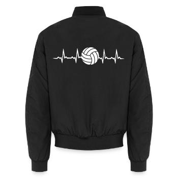 Herzschlag volleyball - Unisex Bomberjacke - Schwarz - Hinten - AI Model Male 185 light (185cm)