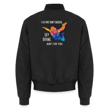 Skydive Fallschirmspringer Skydiver Freifall - Unisex Bomberjacke - Schwarz - Hinten - AI Model Male 185 light (185cm)