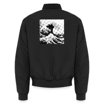 Japanische Welle Kanagawa Style bd - Unisex Bomberjacke - Schwarz - Hinten - AI Model Male 185 light (185cm)