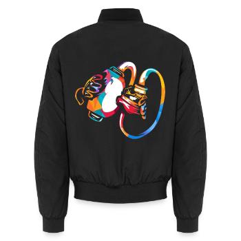 Routinierter Anästhesist Intensivmedizin - Unisex Bomberjacke - Schwarz - Hinten - AI Model Male 185 light (185cm)