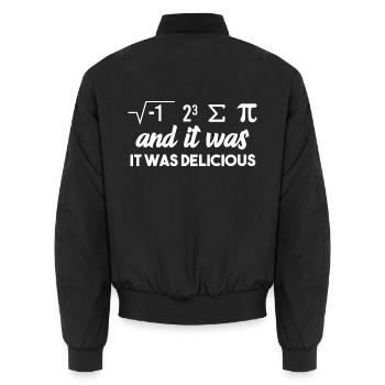 Mathe Witz - Unisex Bomberjacke - Schwarz - Hinten - AI Model Male 185 light (185cm)