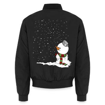 Schneemann im Schnee. - Unisex Bomberjacke - Schwarz - Hinten - AI Model Male 185 light (185cm)