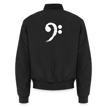 Bass musikalische Symbole - Unisex Bomberjacke - Schwarz - Hinten - AI Model Male 185 light (185cm)