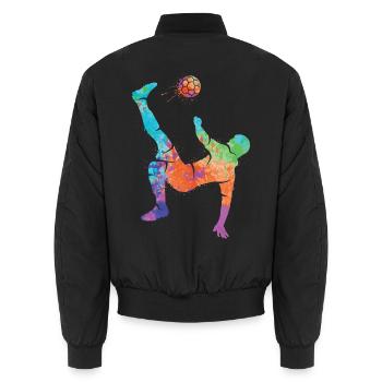 Fußball spielen Fußballer Kinder Fussball Jungen - Unisex Bomberjacke - Schwarz - Hinten - AI Model Male 185 light (185cm)