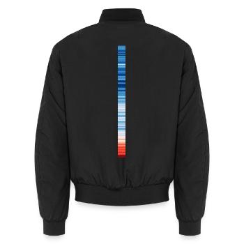 Warming Stripes | Scientists for Future - Unisex Bomberjacke - Schwarz - Hinten - AI Model Male 185 light (185cm)
