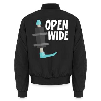 Open Wide Krankenschwester Anästhesie Anästhesist - Unisex Bomberjacke - Schwarz - Hinten - AI Model Male 185 light (185cm)