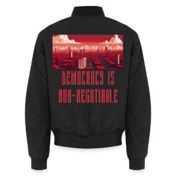 Demokratie ist nicht verhandelbar - Unisex Bomberjacke - Schwarz - Hinten - AI Model Male 185 light (185cm)