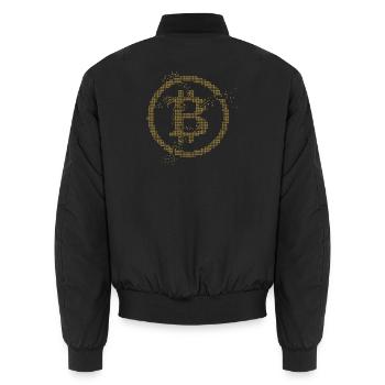 Bitcoin - Unisex Bomber Jacket - black - Back - AI Model Male 185 light (185cm)