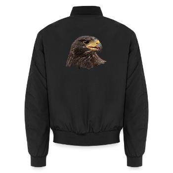 Adler, Falke, Greifvogel aus Falknerei, braun - Unisex Bomberjacke - Schwarz - Hinten - AI Model Male 185 light (185cm)