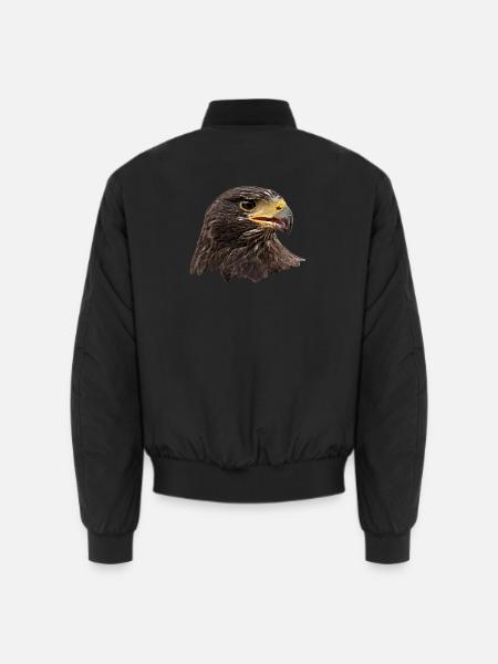 Adler, Falke, Greifvogel aus Falknerei, braun - Unisex Bomberjacke - Schwarz