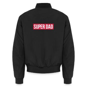 SUPER DAD - Unisex Bomberjacke - Schwarz - Hinten - AI Model Male 185 light (185cm)
