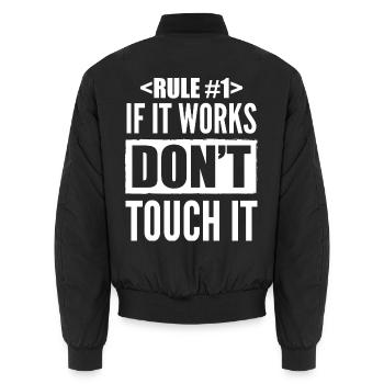 Coder Developer Softwareentwickler IT Entwickler - Unisex Bomberjacke - Schwarz - Hinten - AI Model Male 185 light (185cm)