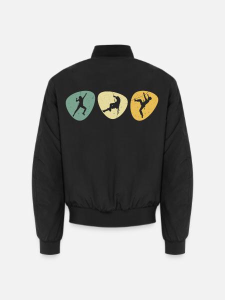 Klettern Kletterer Kletterhalle Boulder Bouldern - Unisex Bomberjacke - Schwarz